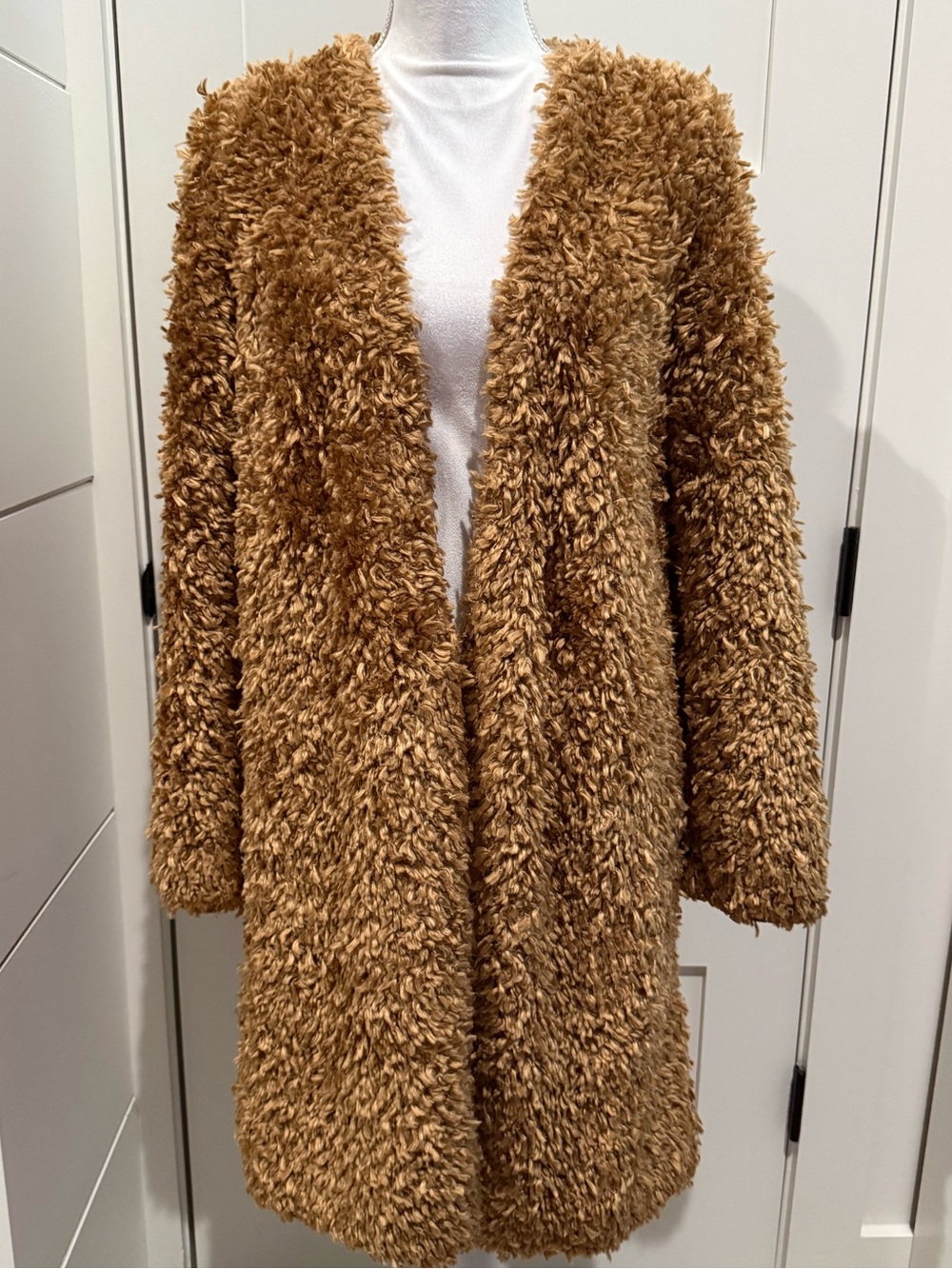 Missoni Camel Teddy Coat - Plush Open Front